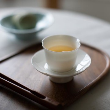 宋代茶盞白瓷海棠杯茶具套裝主人杯品茗杯個人專用