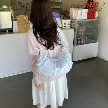 暢銷✨包包女包褶皺雲朵餃子包2026夏新款荷葉邊斜挎包單肩包包韓國小衆韓系單肩包 小眾高級感 腋下包 手提通勤包