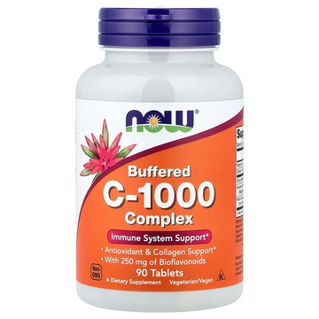 NOW Foods, C-1000 緩衝維生素 C 復合營養片，90 片裝