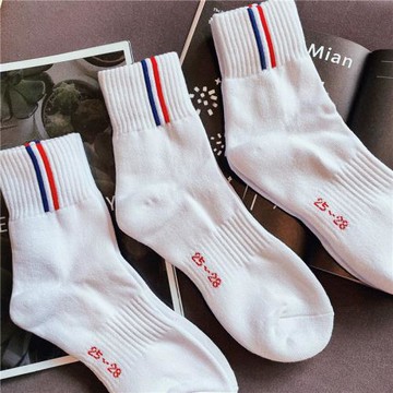 3雙襪子男士中筒襪加厚毛巾底運動長襪純棉透氣吸汗防臭腳籃球襪