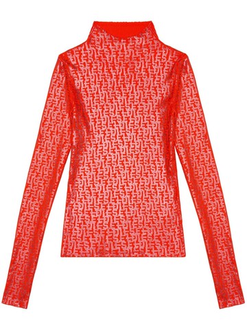 Diesel - M-Gavdos monogram-jacquard jumper - women - Cotton - L - Red