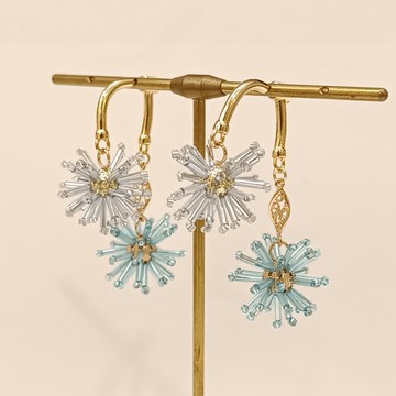 1KM火樹銀花•雙色煙花球兩戴耳環-2色