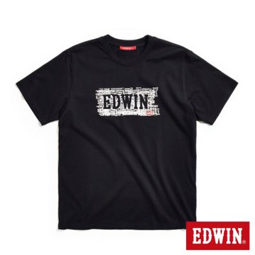 EDWIN 男裝 人氣復刻款 EDGE 細碎字印花短袖T恤-黑色