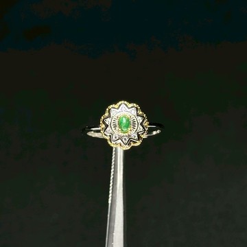 祖母綠寶石戒指 | 祖母綠 心輪 寶石戒指 活圍 925純銀 S25AP17-02