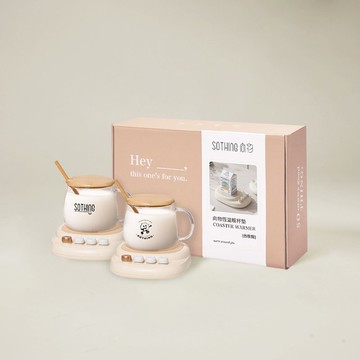 【快速出貨】恆溫暖杯墊玻璃杯禮盒組 熱騰騰
