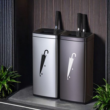 免運  落地式雨傘收納架 酒店大堂不銹鋼雨傘桶商用立式方形門口輕奢置傘收納架放雨傘筒