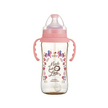Simba 小獅王辛巴 PPSU自動把手寬口葫蘆大奶瓶  蜜粉色  360ml  1個