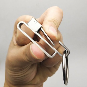 皮帶扣圈 男士腰掛不銹鋼穿皮帶金屬汽車鎖匙扣掛件鑰匙鏈手工鑰匙扣鑰匙圈 IT90
