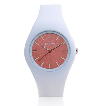 PICONO HAWA瑰麗極光系列運動手錶 白色/玫瑰金 / HA-WA-08