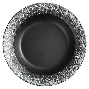 Homely Zakka 日式復古輕奢窯變陶瓷草帽盤  內徑19cm  墨雪色  1個