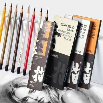 秀普 專業繪畫炭筆套裝 素描工具 入門基礎全套 8B10B12B14B16B速寫軟炭特軟中炭硬炭 美術生用品