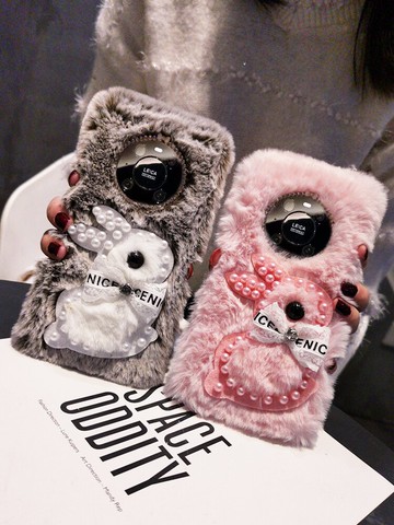 華為mate40手機殼創意珍珠兔子冬天mate40pro毛絨絨奢華女保護套