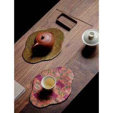 香云紗茶壺墊小型壺承雙面干泡墊家用泡茶功夫茶具零配件禪意茶道