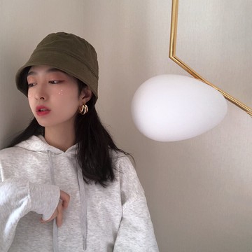 燈芯絨漁夫帽子女秋冬韓版百搭日系水桶帽可折疊秋冬遮臉小檐盆帽1入