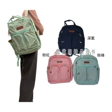 ~雪黛屋~WIND-TOOK 後背包中容量可放A4資料夾8吋電腦內外固定水瓶多袋口固定拉桿防水HWT6236