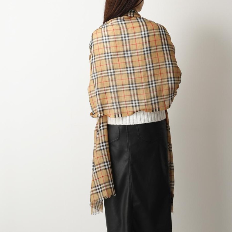 BURBERRY バーバリー 8015505 シルク ウール ストール スカーフ 220×70