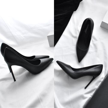 高跟鞋女2025年新款春秋黑色高跟鞋女細跟職業10cm尖頭單鞋工作鞋
