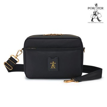 PORTER INTERNATIONAL - 經典復古LUXY斜肩包(M) - 黑/金