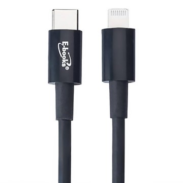 E-books Type-C-Lightning快充傳輸線 X84 蘋果MFi認證 支援20W快充  1.5m  黑色  1條