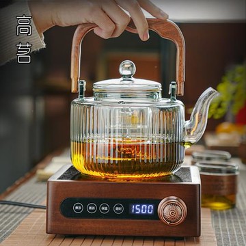 高茗中式煮茶爐煮茶高端電陶爐高硼硅耐高溫全玻璃壺煮茶套裝家用