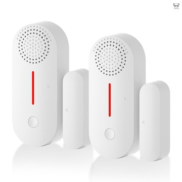 塗鴉門磁報警器Tuya門窗傳感器遠程聲光 有聲款 2個裝 出貨不帶AAA電池