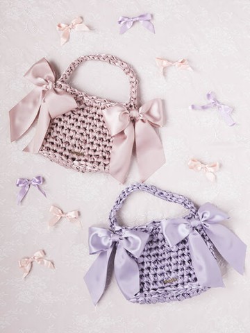 蝴蝶結絲帶編織手提包(8A42F0J1600) - Maison de FLEUR