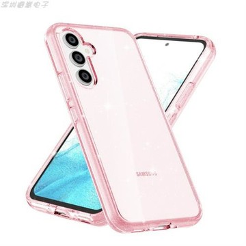適用三星A54炫彩閃粉手機殼A14超薄PC硬殼A24全包防摔A34水晶透明A74保護套
