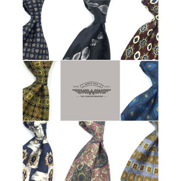 意式真絲蠶絲墨綠色復古寬版港風雅痞印花黃色彩色意大利結婚領帶