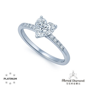 Alesai艾尼希亞鑽石 1克拉 D/VVS1 3EX車工 培育鑽石戒指 鑽戒