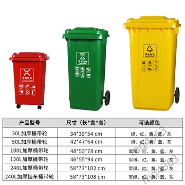 【台灣出貨】240L 垃圾桶 戶外垃圾桶 商用垃圾桶 環衛垃圾桶 帶輪垃圾桶 帶蓋垃圾桶