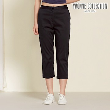 YVONNE 以旺傢飾 絲光棉彈性八分褲-丈青（M/L）
