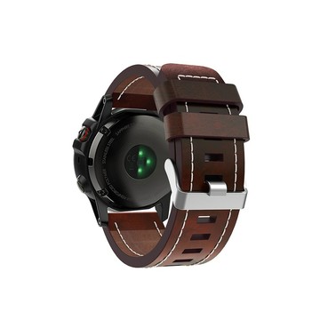 【ibits】Garmin Fenix 7X 皮質車線平頭錶帶 替換腕帶 手錶腕帶 經典復古 柔軟 耐磨 26mm