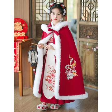 漢服女童冬季古裝拜年服冬款加厚兒童唐裝中國風女孩過年服秋冬裝