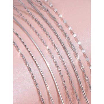 999純銀素鏈足銀無吊墜銀飾項鏈女925銀鏈子鎖骨鏈掛繩裸鏈肖邦鏈