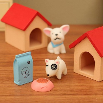 【台灣熱賣】Dollhouse娃娃屋 迷你仿真 小狗寵物房子模型 ob11場景道具 bjd小擺件