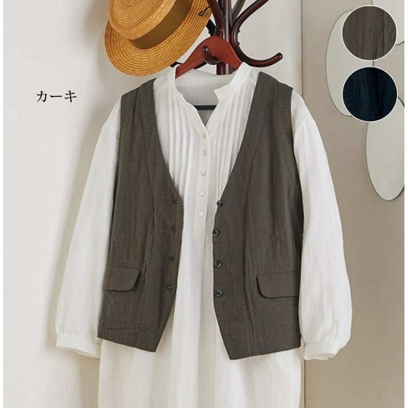 ベスト トップス レディース 春 夏 ダブルガーゼベスト 40代 50代 60代 70代 ミセスファッション シニアファッション 服 通販 Lineポイント最大0 5 Get Lineショッピング