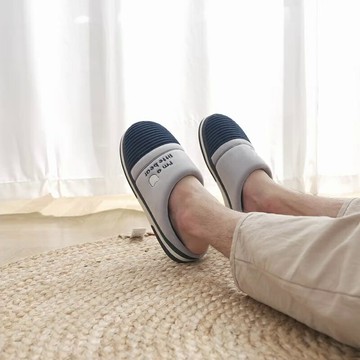 棉拖鞋 室內拖鞋 保暖毛拖鞋 2023新款棉拖鞋男款大碼冬季家居家用室內防滑保暖棉托鞋女士厚底『ZW4264』