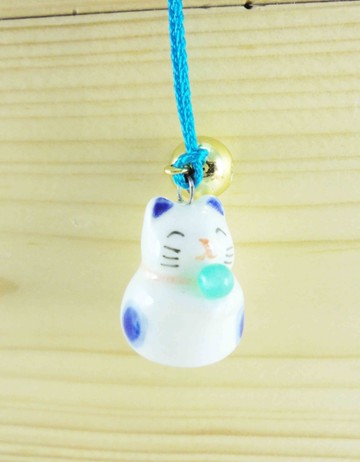 【震撼精品百貨】招財貓_招き猫~招財貓手機吊飾/繩-藍點