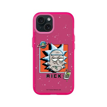 iPhone 15 Clear 粉漾桃 - 瑞克和莫蒂 Rick and Morty - Pixel瑞克