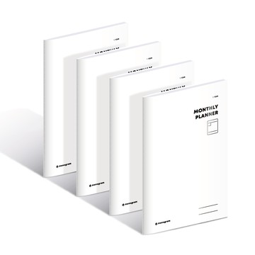 Monogram 1年月份計畫本 MG-0042 純白色 4入組  4入  純白  128 x 198 毫米