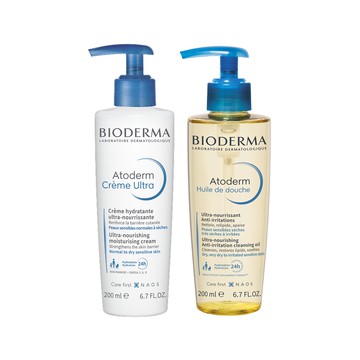 【官網獨家】沐浴保養雙星組［舒益B3彈潤修護輕乳霜200ml+舒益輕沐浴油200ml］