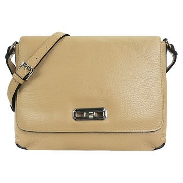 LA BAGAGERIE CLAUDIA系列翻蓋轉扣斜背包(米駝)