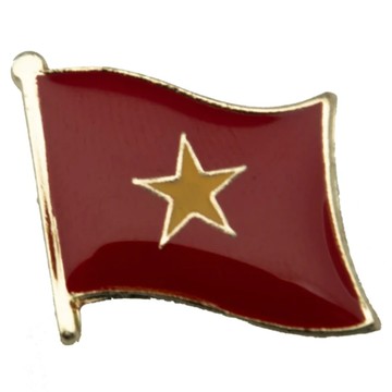 A-ONE 國旗別針 - 鐵烤漆+波麗/電鍍青銅  15mm x 17mm  彩色  1個