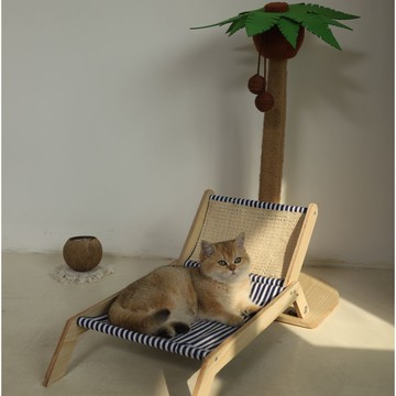 ??免運 可開發票 貓爬架貓窩沙灘躺椅貓沙發椰樹貓抓板玩具吊床耐抓一體劍麻搖籃床