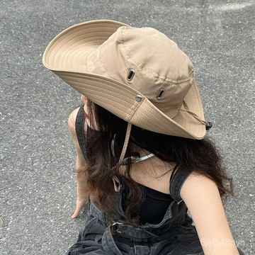臺灣🚍8H出🉑帽子漁夫帽帽戶外防水男女牛仔帽徒步遮陽登山西部大頭圍防曬女款 5ILH