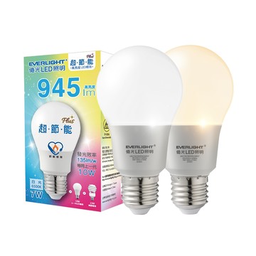 億光EVERLIGHT 7W LED燈泡 超節能plus(白光/黃光)