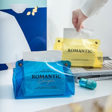 ins創意車載紙巾袋客廳時尚透明紙巾盒防水紙巾套家用抽紙盒包郵