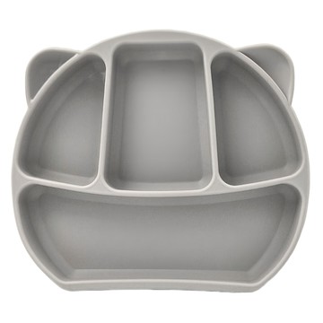 矽膠吸盤餐盤  630ml/330g  耐熱220度  山嵐灰色  1組