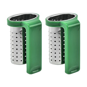 WE CHAMP 茶濾網不鏽鋼掛式 WTB-409 深綠色  6.5 x 3.5cm  2個