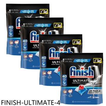 【FINISH 亮碟】【FINISH-ULTIMATE-4】量子極淨洗碗凝球全效合一洗碗塊洗滌球洗碗錠4包組共160入
